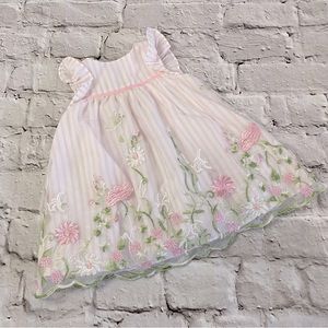 Laura Ashley Pink Floral Dress Sz 3-6 Months